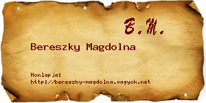 Bereszky Magdolna névjegykártya